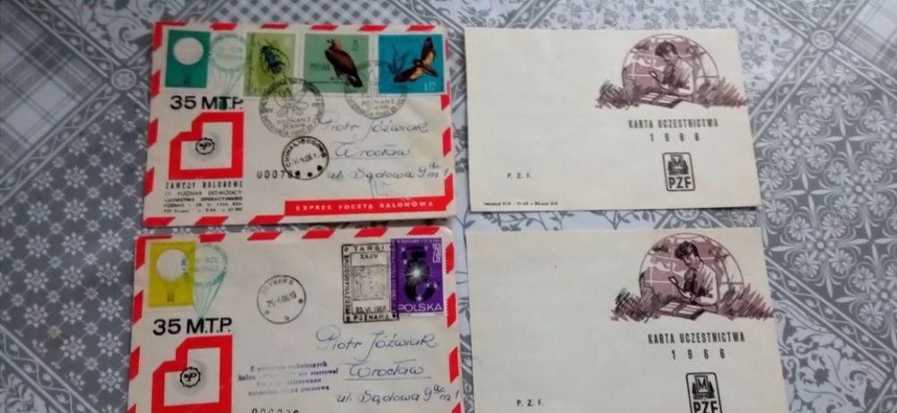 Koperty i karty fdc poczta lotnicza