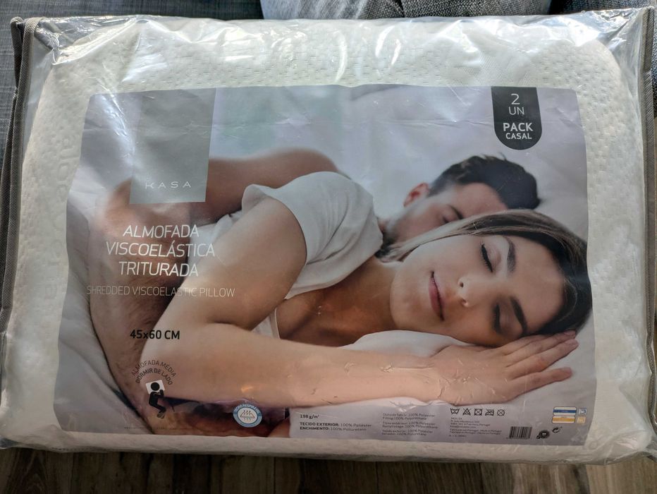 Conjunto 2 Almofadas Viscoelásticas Trituradas Branco