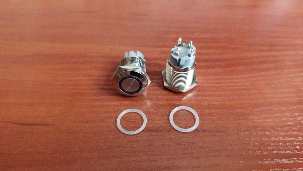 антивандальная кнопка с фиксацией синяя подсветка