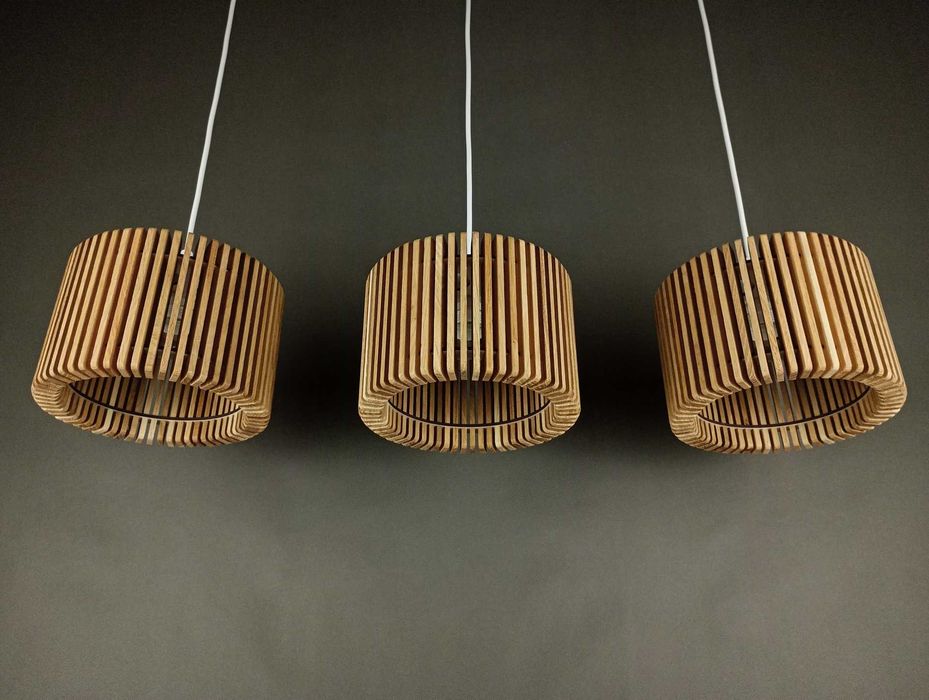 Lampa wisząca drewniana  dębowa lamele