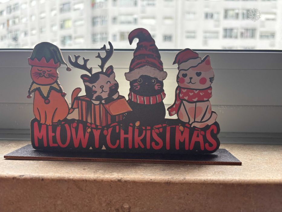 Decoração de Natal – Gatinhos Festivos “Meowy Christmas"