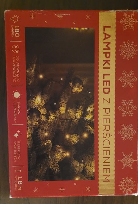 Nowe lampki/ światełka na choinkę/ łańcuch świetlny LED z pierścieniem