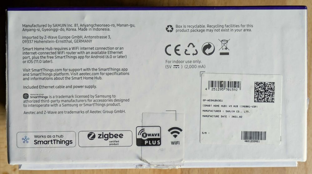 AEOTEC Smart Home Hub (SmartThings)