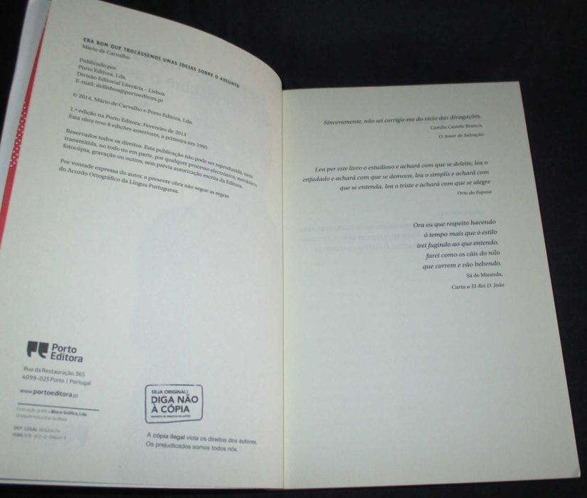 Livro Era bom que trocássemos umas ideias sobre o Mário de Carvalho