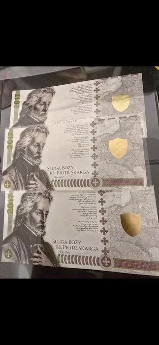 Bon kolekcjonerskich banknot okolicznościowy  Piotr Skarga pwpw cegiełka na budowę