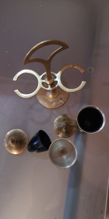 solniczka i pieprzniczka z mosiądzu