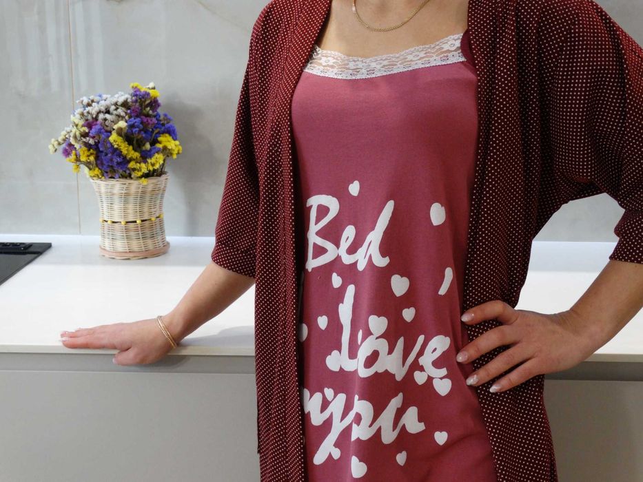 Жіночий комплект халат і сорочка