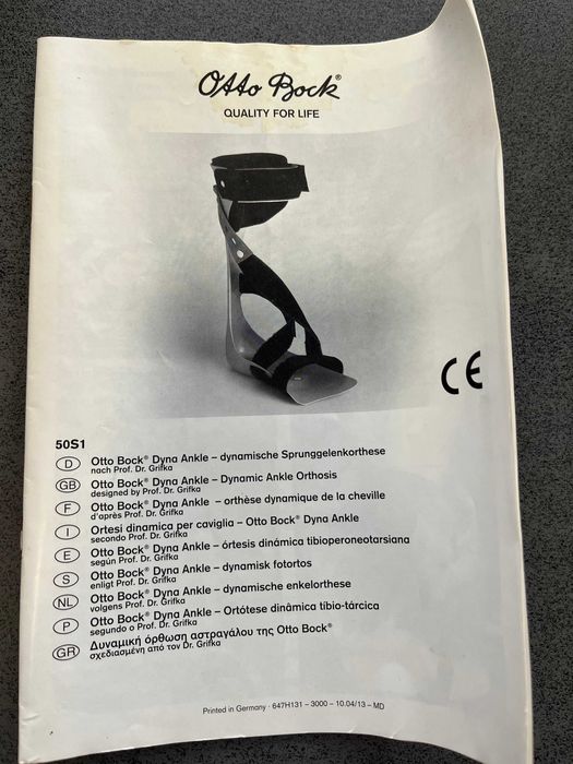 Aparat na opadającą stopę Otto Bock, but: 37-39, WYPRZEDAŻ, NOWY!