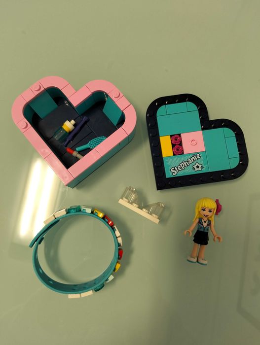 Lego friends, caixa coração + pulseira regulável