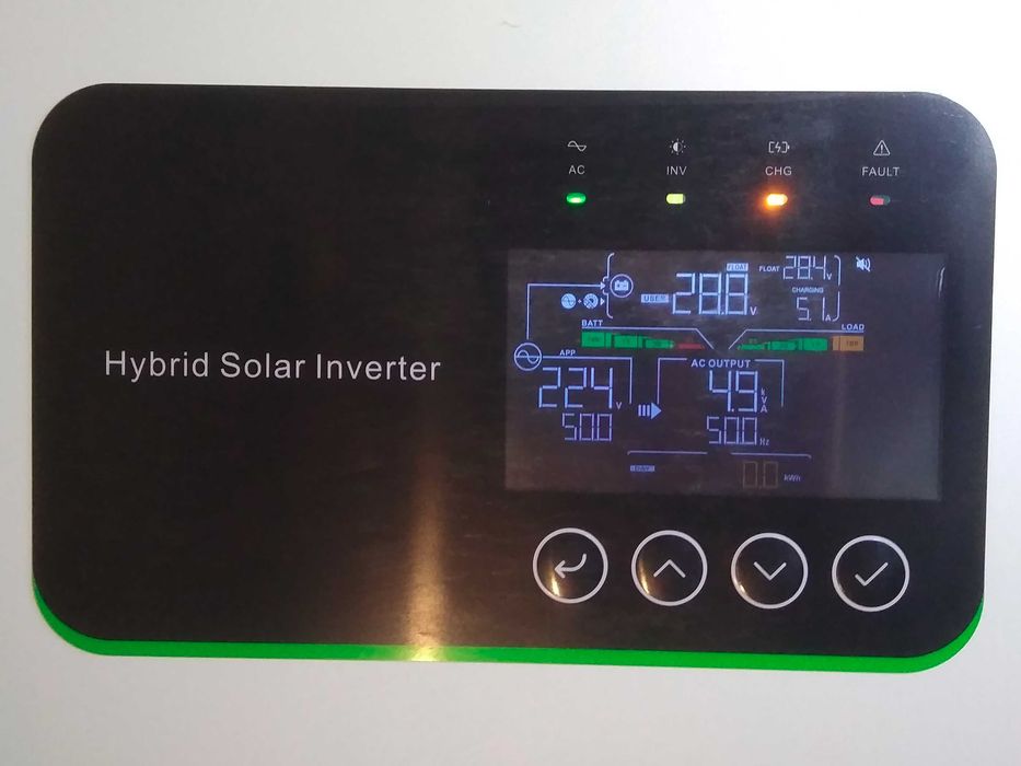 Гібридний інвертор Powgrow (Powland) 5kW 24V із WiFi - найтихіший та найпотужніший.  Заряд 160A, до 9000W сонячних панелей