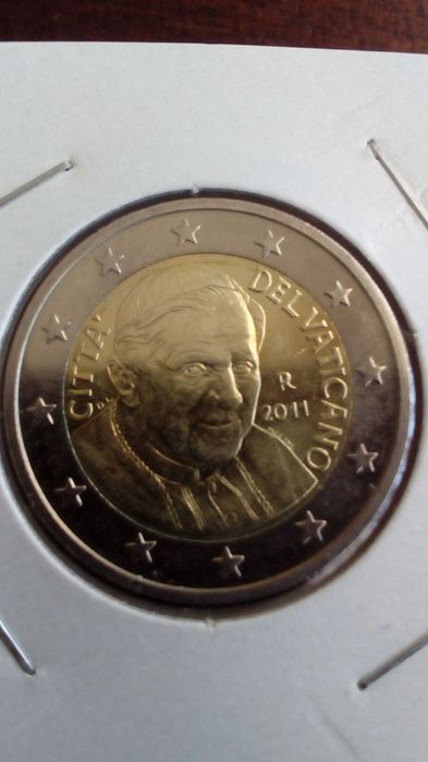 Moeda 2€ Vaticano 2011 Sua Santidade Papa Bento XVI Rara