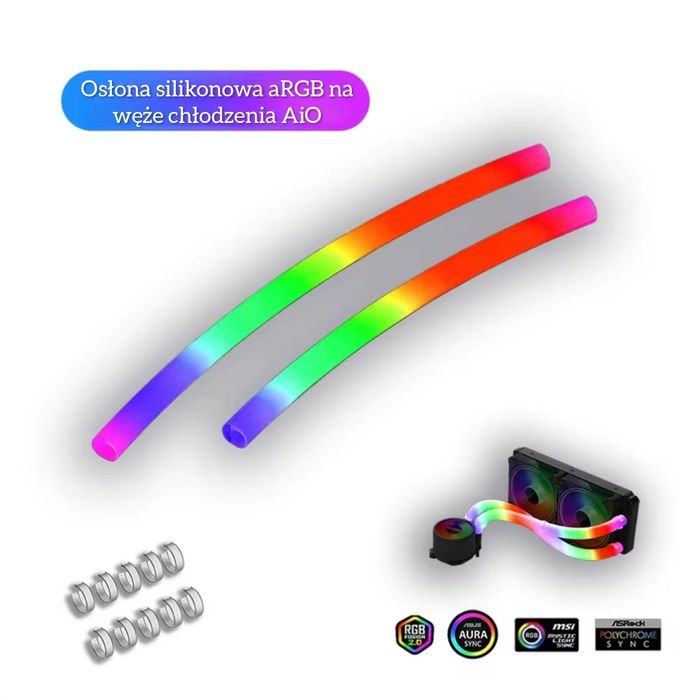 Nakładka silikonowa aRGB na węże chłodzenia wodnego AK350