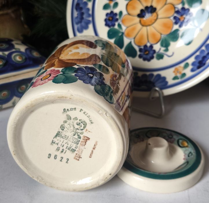 Pojemnik piękny stary fajans Włocławek