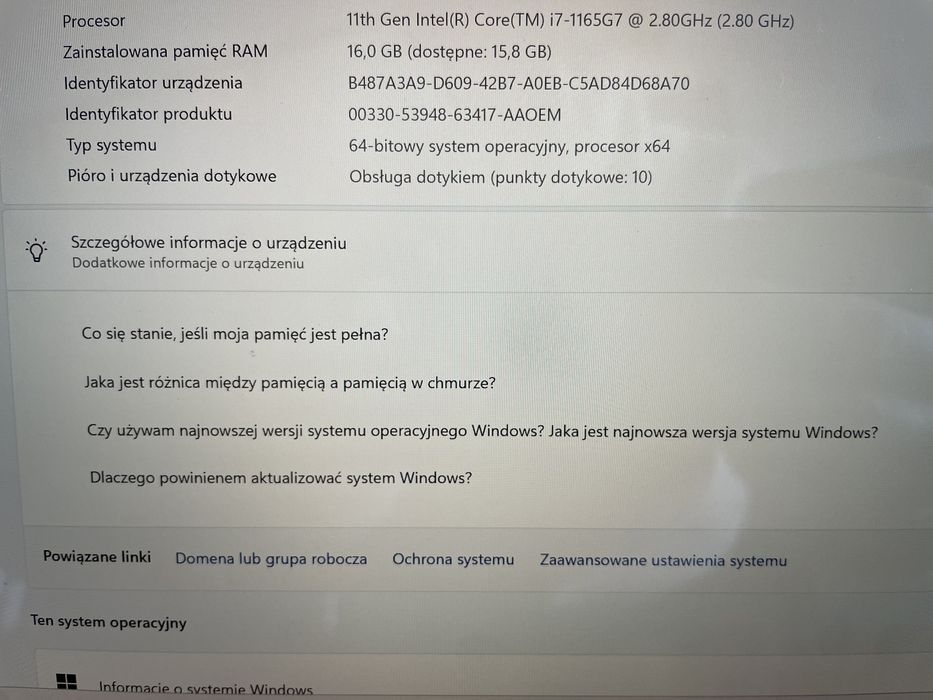 Laptop Huawei MateBook X Pro – i7 11 gen / 16GB RAM / Dotyk /Win11