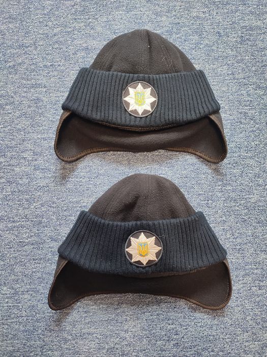 Шапка в'язана флісова з відворотом Національної поліції України