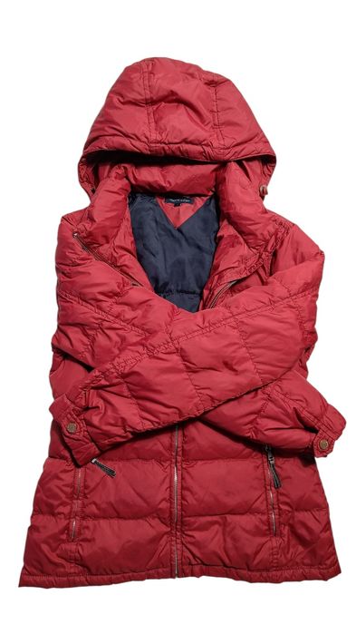 Tommy Hilfiger premium kurtka puchowa ciemnoczerwona quiet luxury old