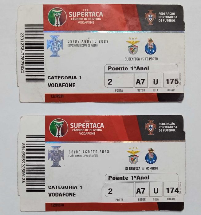 Bilhetes de Futebol para colecionadores (seleção, liga)