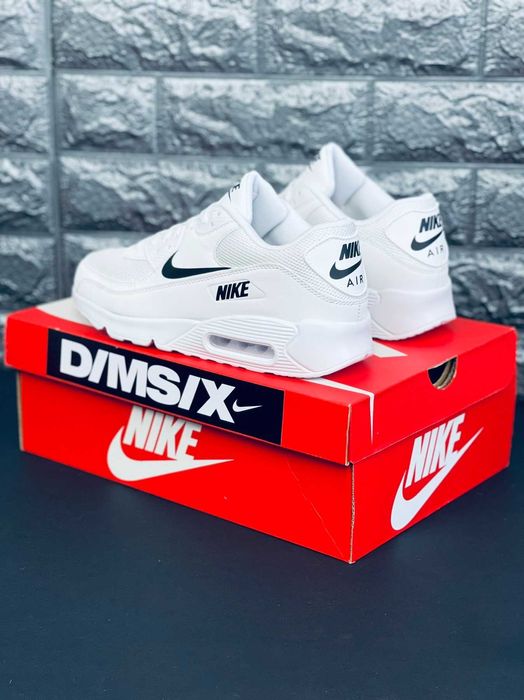 кроссовки подростковые мужские / Nike Air Max 90 White/Black крассовки Найк аир макс 90 білі кросівки