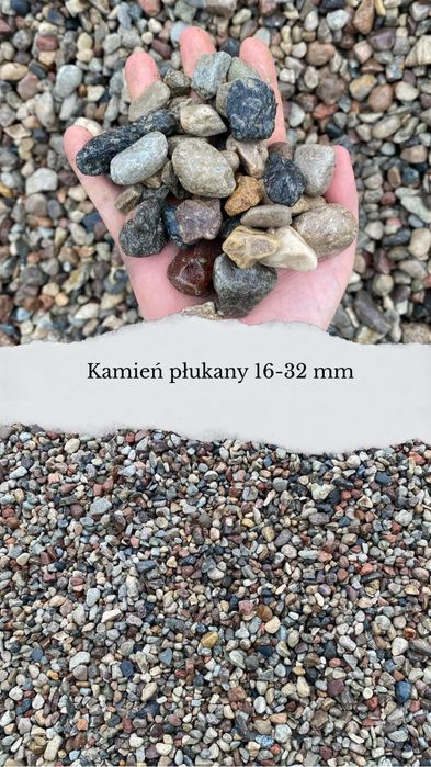 Kamień plukany 2-8, 8-16, 16-32, piasek, żwir, tłuczeń. Transport
