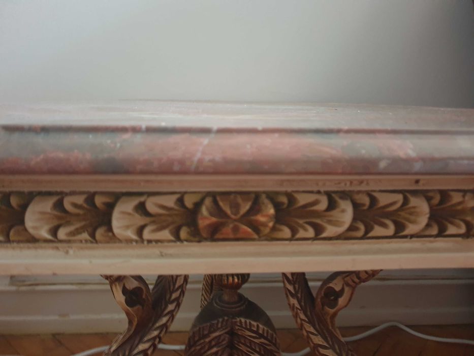 Antique coffee table with marble top64741033760898123