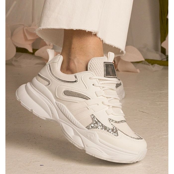 4 KOLORY 36 37 38 sneakersy 39 40 na platformie z brokatem sportowe