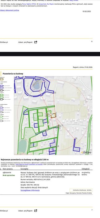 Działka budowlana 5,65a Karniowice | blisko Krakowa | media