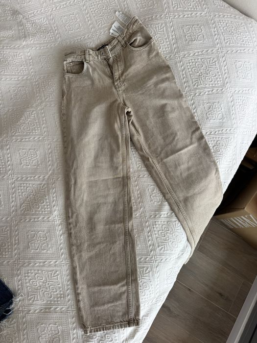 бежеві джинси straight weight Massimo Dutti