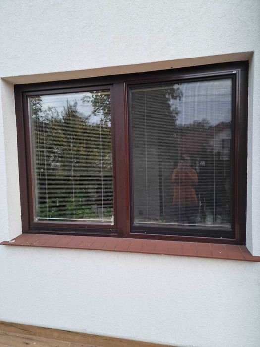 Drewniane okno 3 szybowe dwuramienne