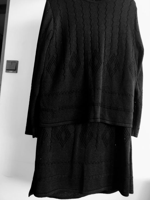 garsonka damska nowa czarna XXL ażurowa włóczka akrylowa