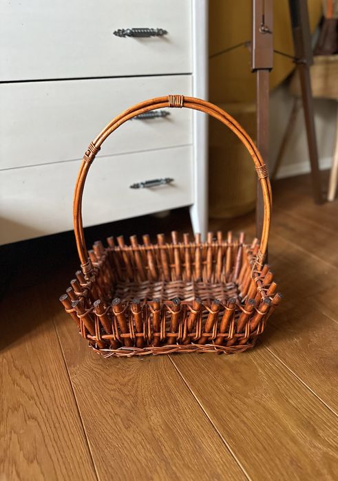 Wiklinowy Koszyk Kosz Brązowy Wiklina