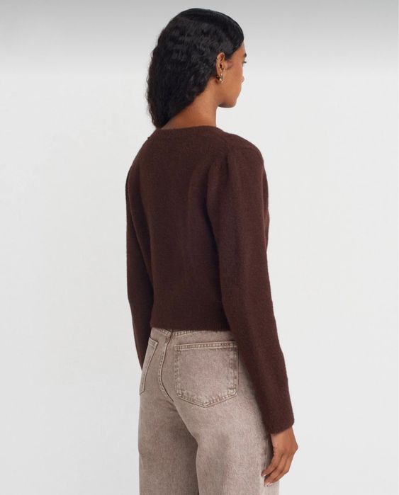 Трендовий коричневий кардиган з акцентними ґудзиками, кардиган шоколад