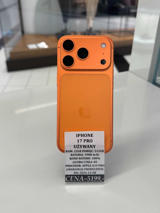 iPhone 17 Pro 512GB Bat 100% Topcase Vivo *Raty 0%