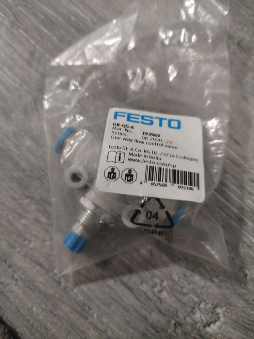 Пневматичний дросель FESTO, прямий зі зворотнім клапаном