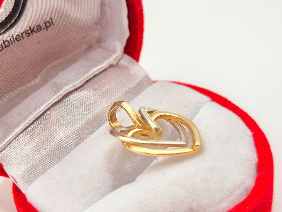 Złota zawieszka Serce 585 (14K) Serduszko Dwa Serca