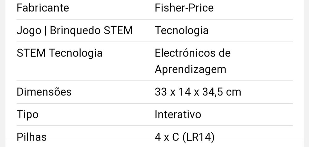 Robô Fisherprice brinquedo