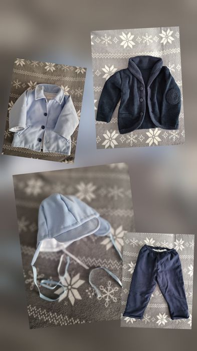 Komplet na chrzest/roczek dla chłopczyka 86cm