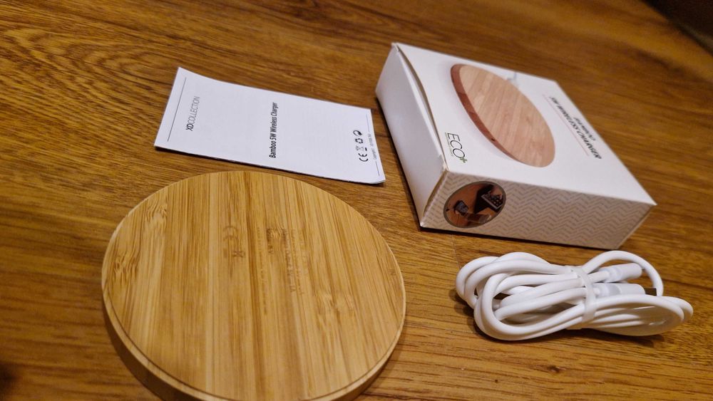 -NOWA- Bambusowa ładowarka bezprzewodowa 5W limonka P308.769