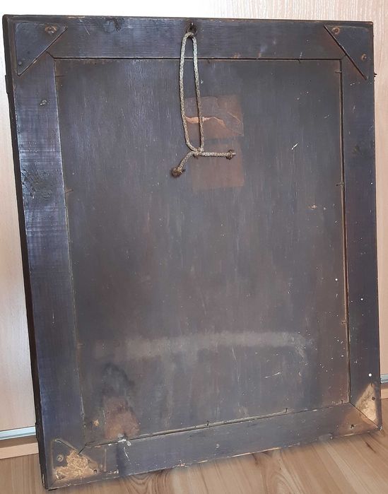 Obraz Objawienie Matki Bożej w Lourdes z Bernadettą antyk