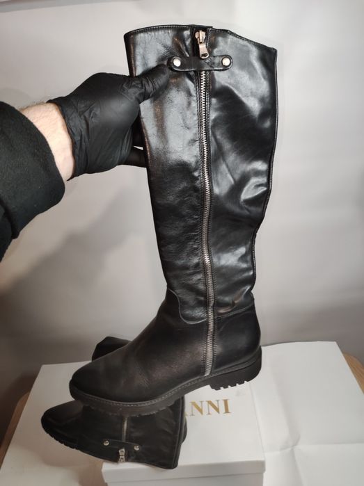 Женские Высокие Кожаные Сапоги