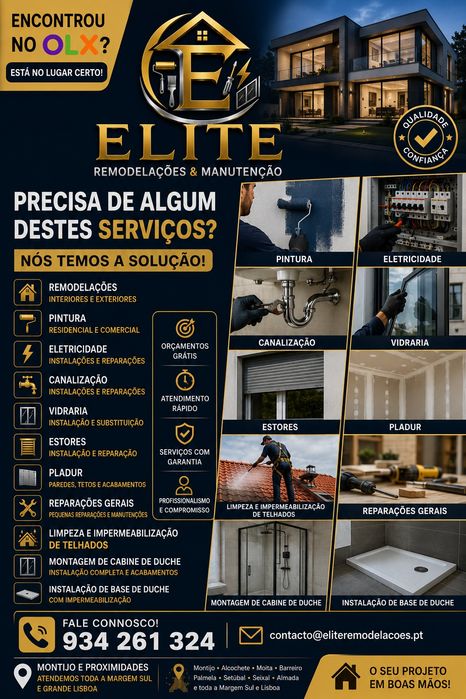 Remodelações, Pintura, Canalização, Eletricidade e Reparações
