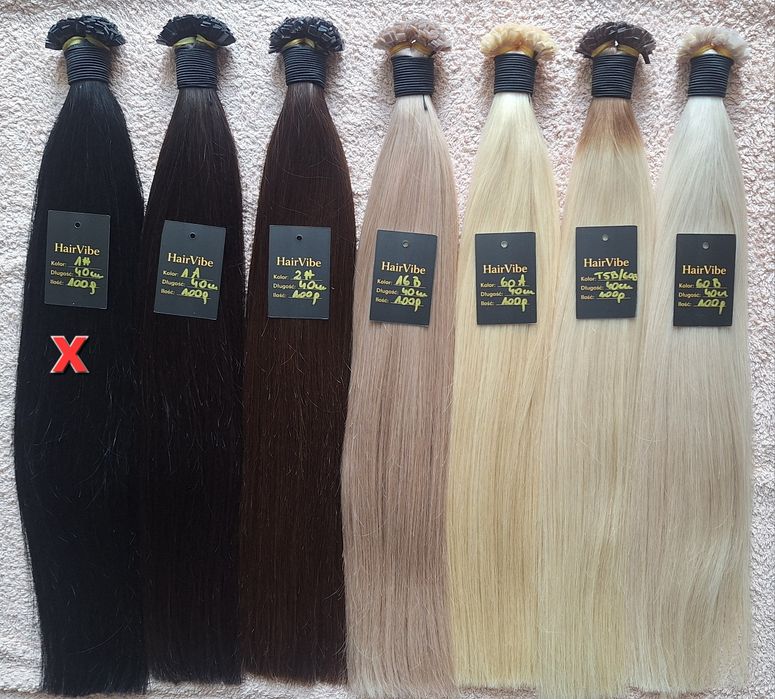 Naturalne włosy na keratynie ombre 40cm 100g
