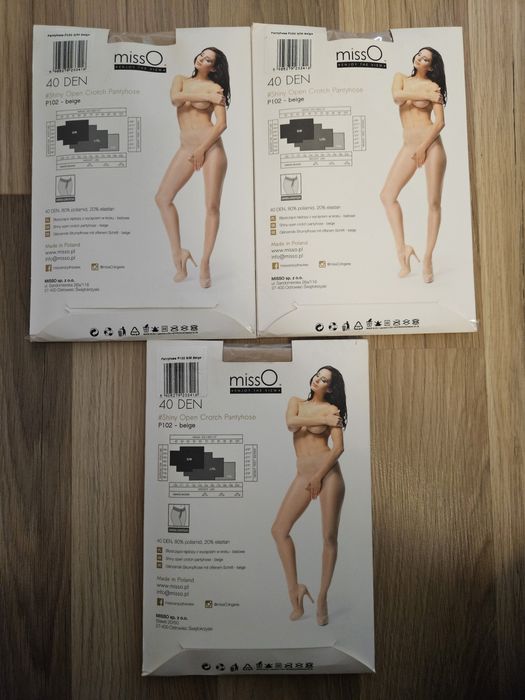 Rajstopy missO, P102, beige, open crotch S/M