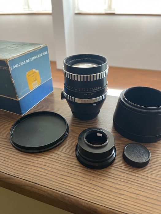 Carl Zeiss Jena Sonnar 180 f/2.8 P six Pudełko Adapter M42