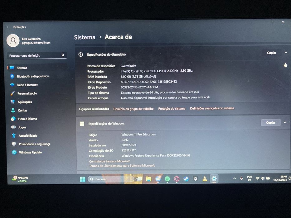 Portatil Lenovo preto