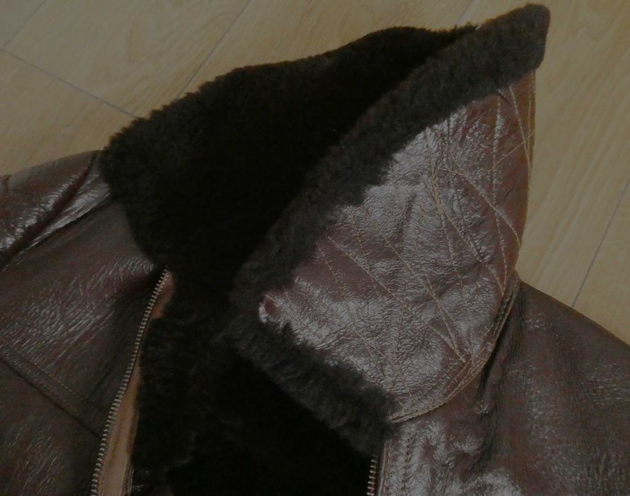 Kurtka skórzana męska skóra PILOTKA Kożuch MILITARY lotnicza L/XL
