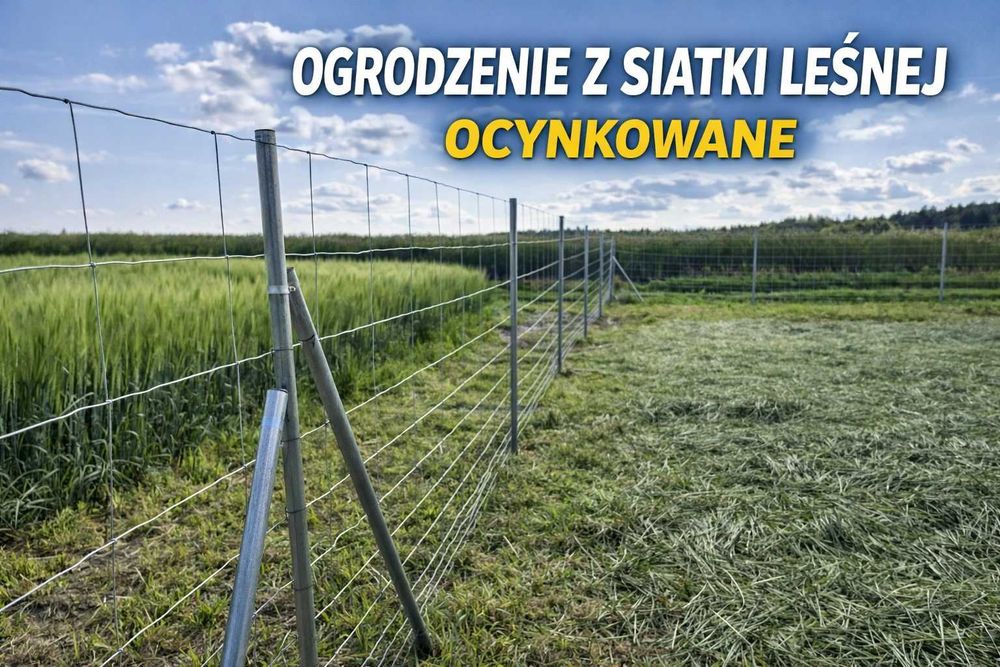 Ogrodzenie Budowlane Metalowe Ocynk słupki + siatka materiał na 50mb