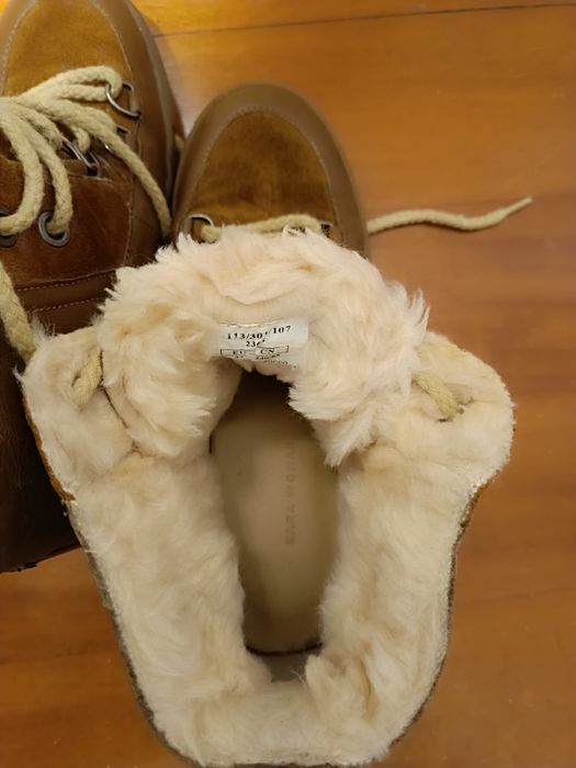 Botas com pelo e sola compensada interior Zara