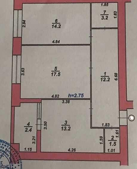 Простора 2-кімнатна (64 м²) на Озерній