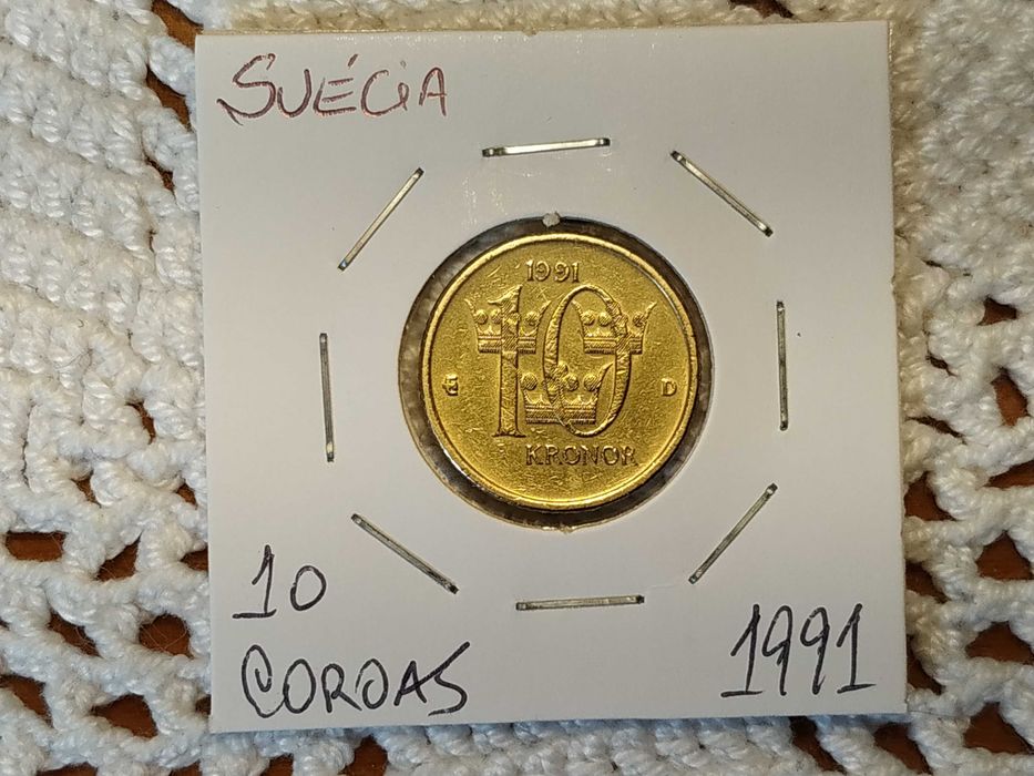 Suécia - moeda de 10 coroas de 1991