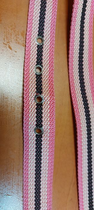 Pasek kolorowy różowy, brazowy w pasy 80 cm x 3 cm